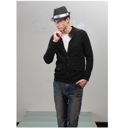 2012新款纯色开衫羊毛衫 男士针织衫的经典回归